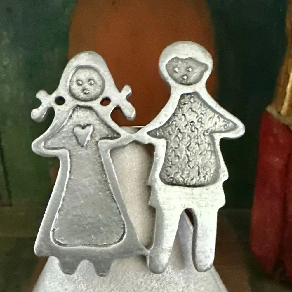 Cynthia Webb Pewter Couple Brooch